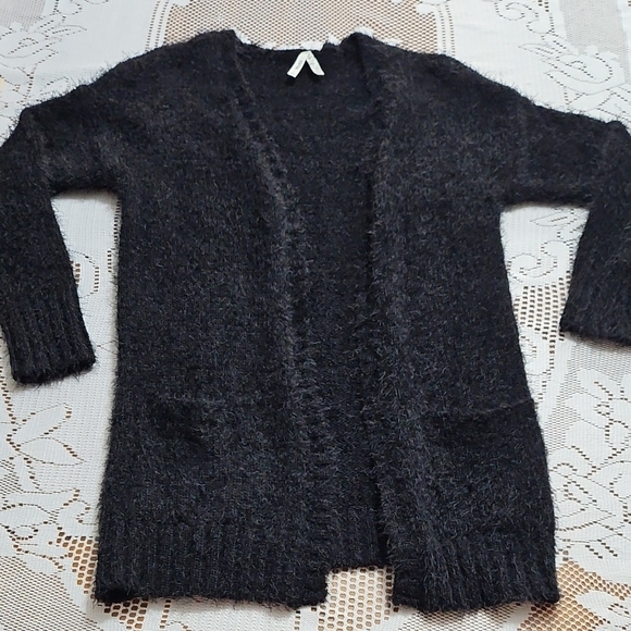 Mudd Charcoal Black Eyelash Women's Cardigan - Picture 1 of 4